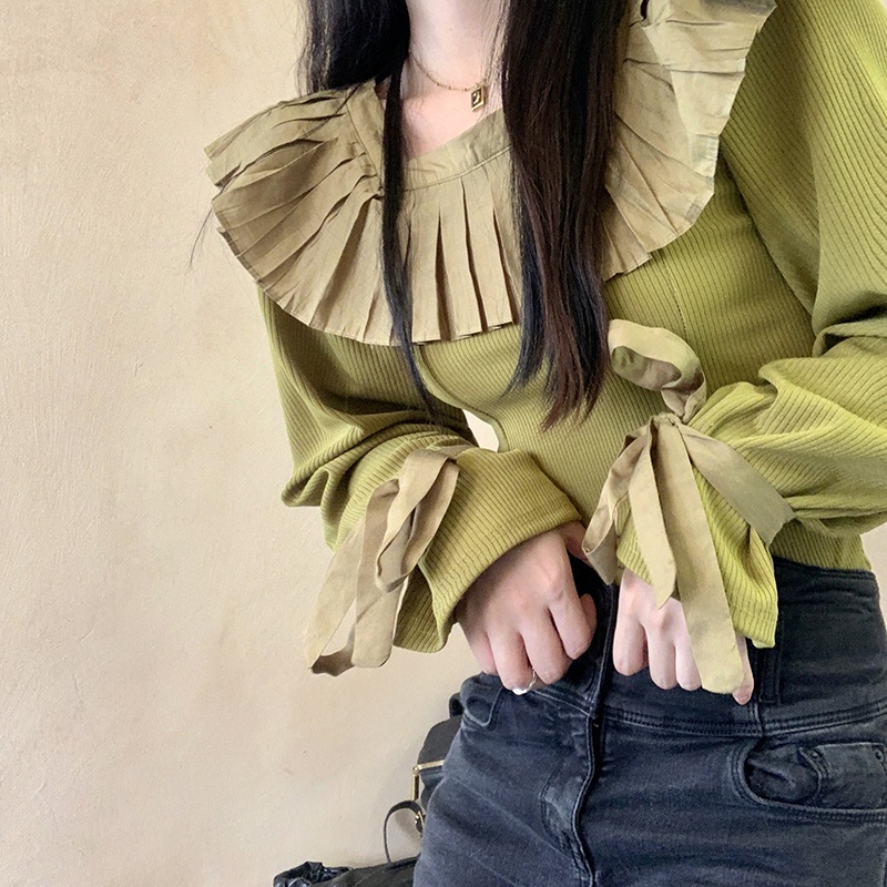 IELGY IELGY Áo Mỏng Thiết Kế Bèo Nhún Cho Nữ