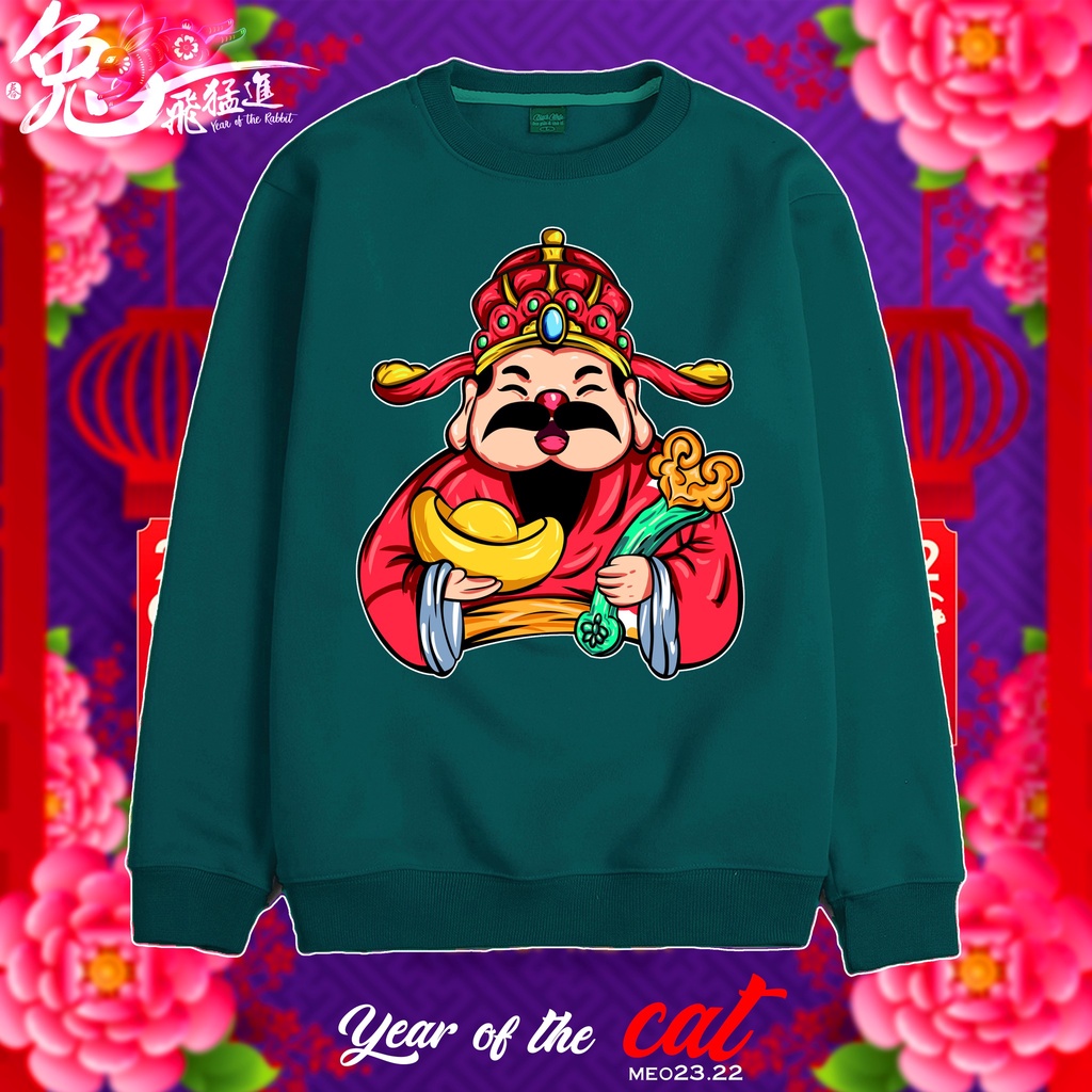 áo sweater mẫu Tết đẹp, sweater nỉ bông áo khoác unisex , Tết thần tài MEO23.22