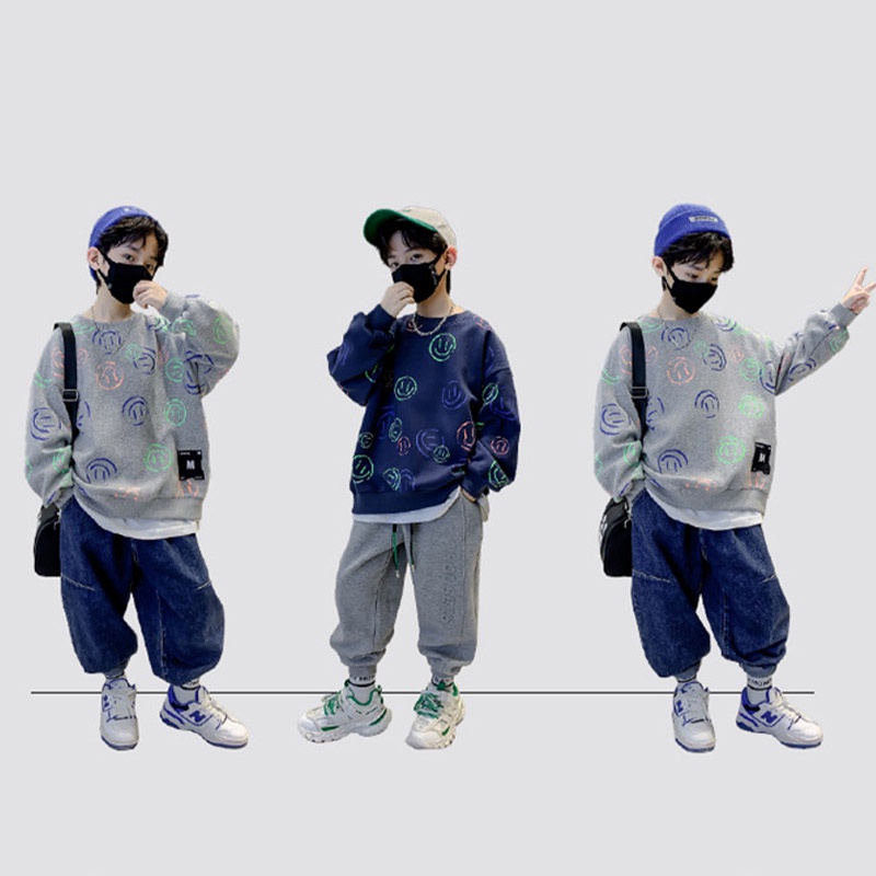 Áo sweater Phong Cách Hàn Quốc Thời Trang Thu Xuân Dành Cho Bé Trai