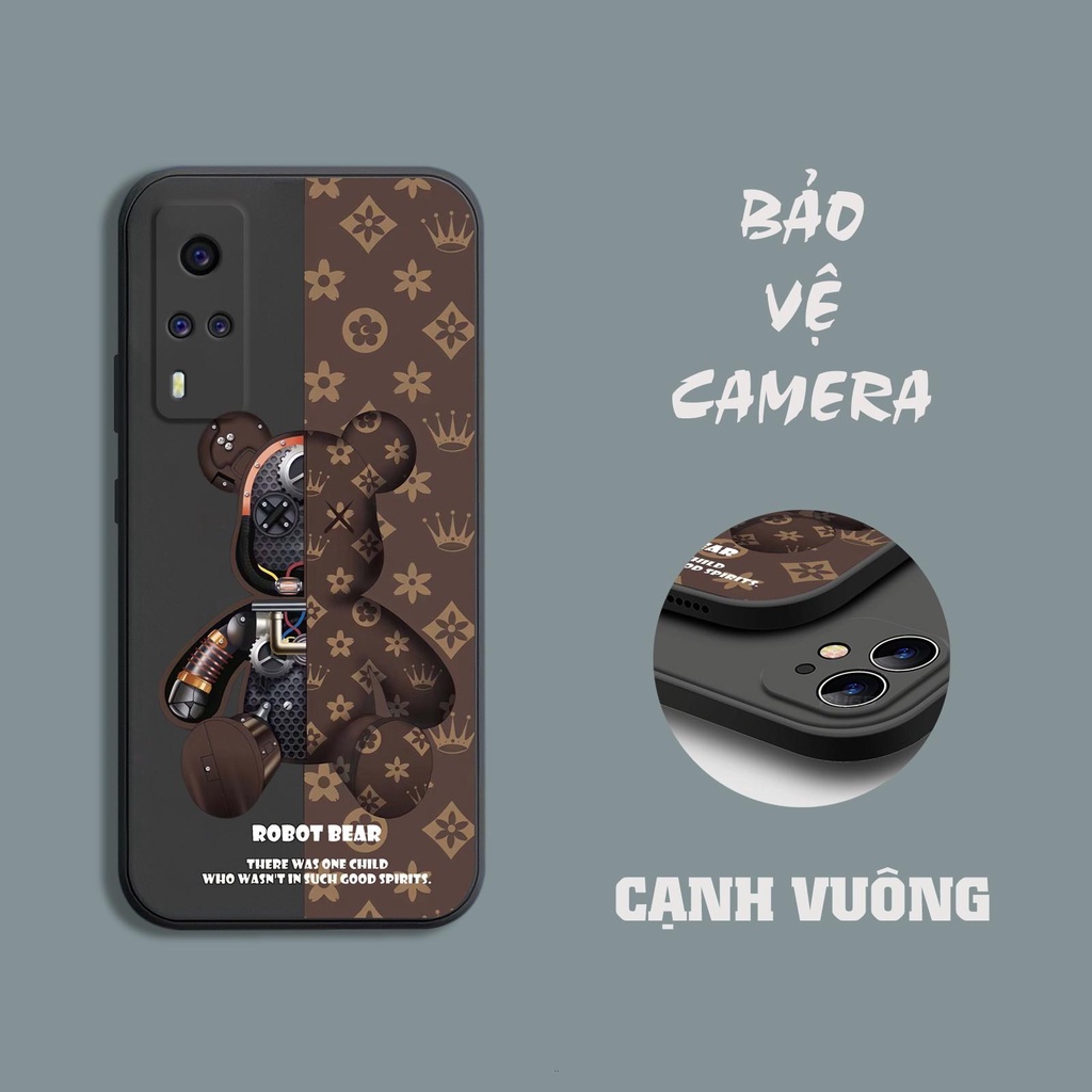 Ốp lưng Vivo Y51 2020 / Y53s / Y31 2021 in hình gấu cool ngầu cạnh viền vuông có bảo vệ camera