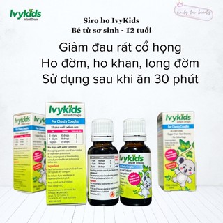 Siro ho Ivy Kids Úc 20ml- Dịu họng, giảm ho