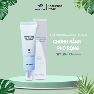Kem Chống Nắng Kim Cương PrettySkin Diamond, Nâng Tone, trắng da, myphamhocngan1
