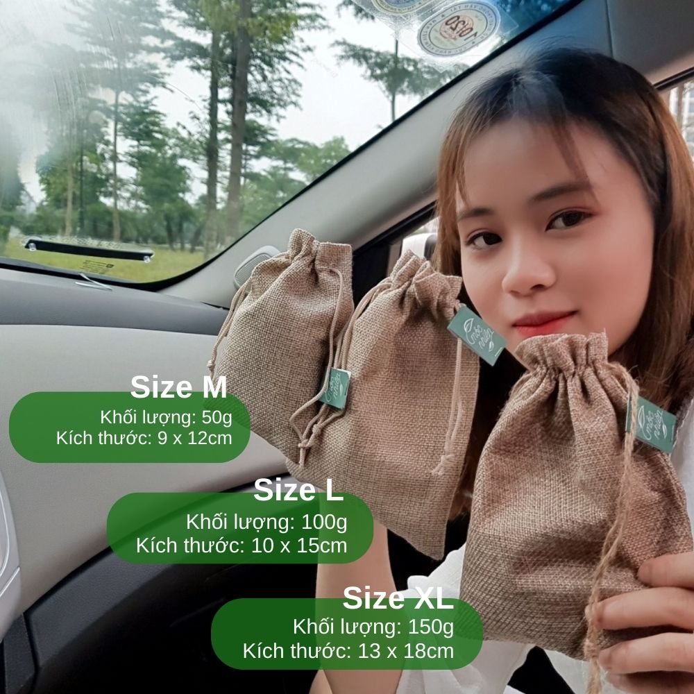 Túi thơm hạt cà phê treo xe ô tô, tủ quần áo, phòng khách, phòng bếp khử mùi ẩm mốc S075