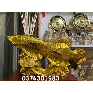 Cá chép hoá rồng bằng đồng linh vật phong thuỷ dài 38cm