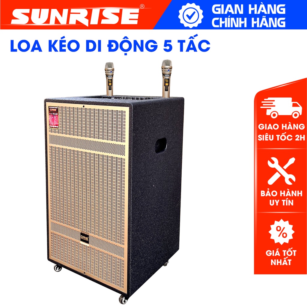 Loa karaoke di động bluetooth công suất 1500W, loa di động ngoài trời ORIS TO-18T1-A kèm 02 micro sóng UHF cao cấp