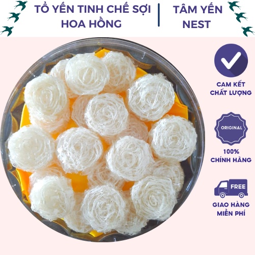 Tổ yến tinh chế đắp hoa hồng ( 50gr - 100gr ) + 🎁 Tặng kèm 10gr ĐÔNG TRÙNG HẠ THẢO 🎁