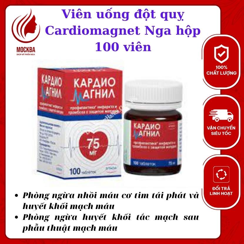 Viên uống chống đột quỵ Cardiomagnet ngừa tai biến của Nga hộp 100 viên