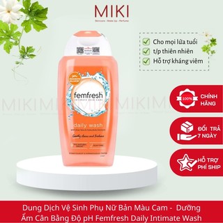 Dung dịch vệ sinh phụ nữ bản màu cam - dưỡng ẩm cân bằng độ ph femfresh daily intimate wash
