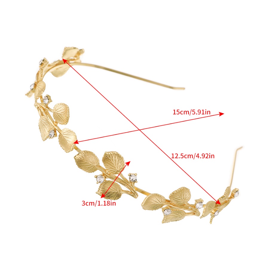 Băng Đô Cài Tóc Hình Lá Bằng Hợp Kim Có Đính Đá