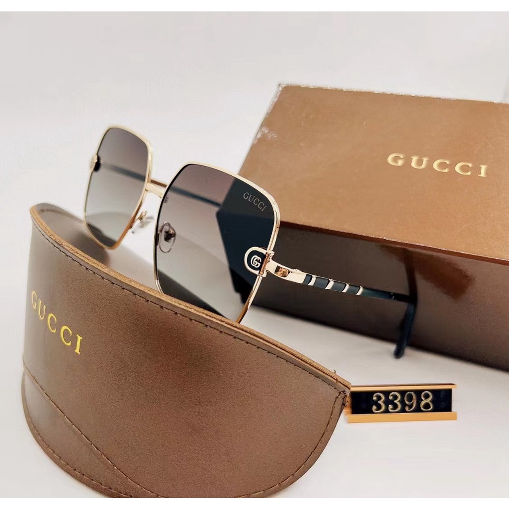 Kính Mát Vuông Chống Tia uv400 GUCCI Thiết Kế Sang Trọng Cổ Điển Dành Cho Nam Và Nữ