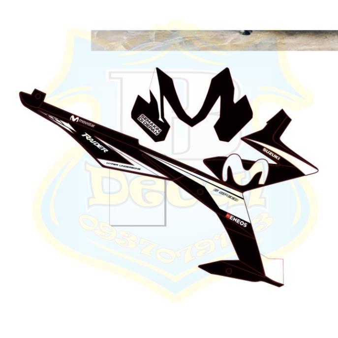 DECAL PVC 5 LỚP CHẤT LƯỢNG CAO Tem rời raider satria fi movistar đen