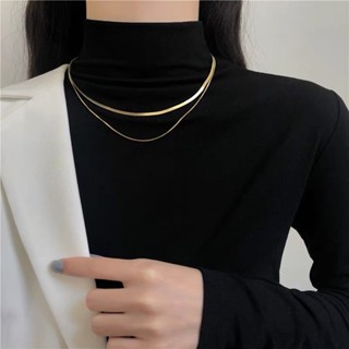 N29 Dây chuyền vòng cổ choker nữ 2 tầng titan không đen Ring House