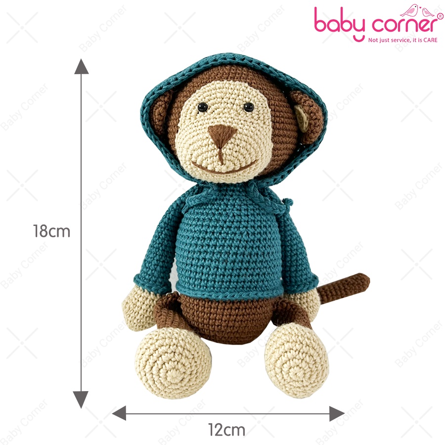 Thú Bông Len Chú Khỉ Dễ Thương Đan Tay 100% Từ Sợi Cotton Việt Nam