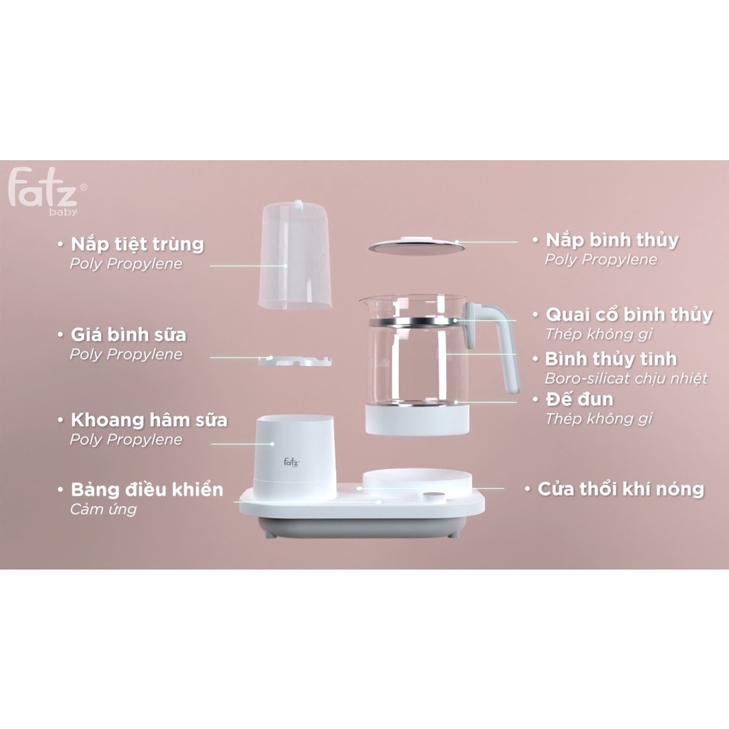 Máy tiệt trùng hâm sữa đa năng điện tử (ALL IN ONE) FATZBABY - MULTIMAX 5 - FB9201TN