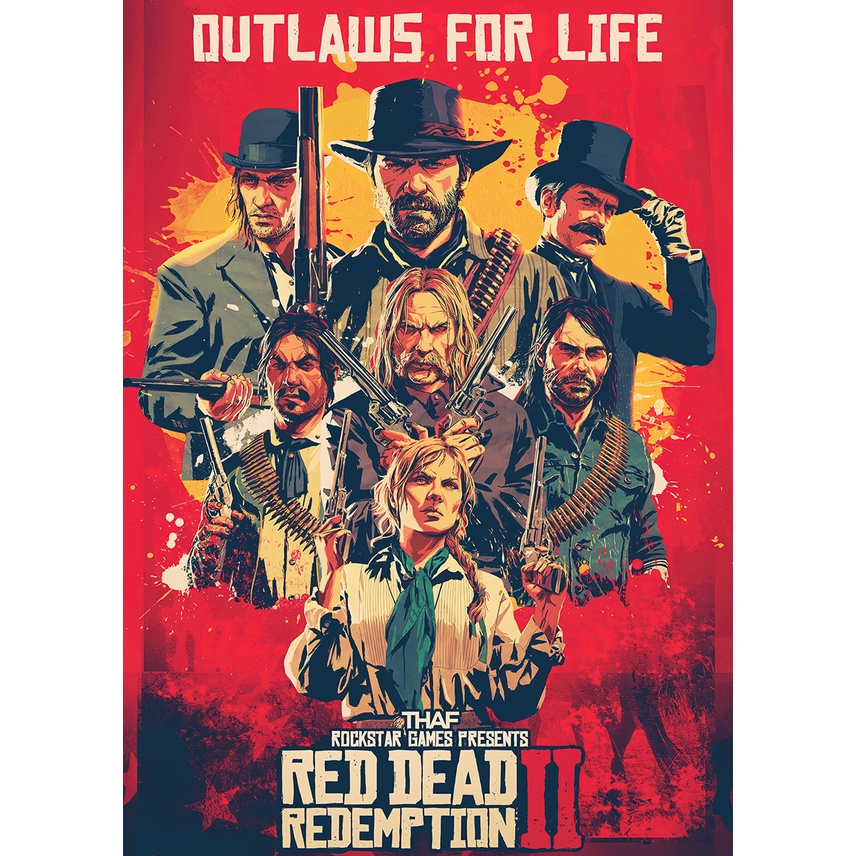 Poster Red dead redemtion phong cách retro
