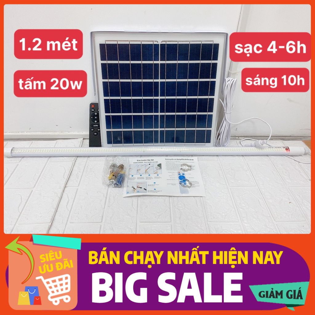 Đèn năng lượng mặt trời tuýt lắp trong nhà 1.2m. 0.9m 0.6m hàng mẫu mới