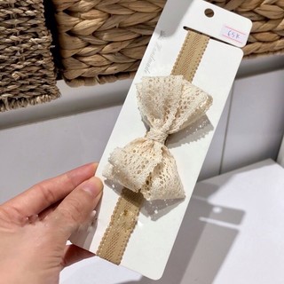 Băng đô, turban đội đầu nơ ren chun mềm cho bé gái
