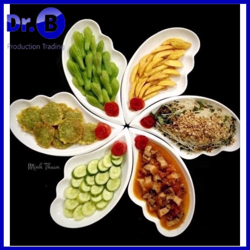 Bộ đĩa gốm sứ hình cánh tiên dày dặn bày cỗ- GiadungBrB