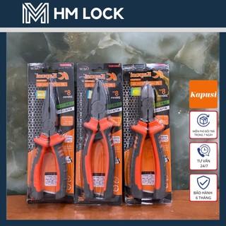 Combo 3 bộ kìm kapusi 8 inch cao cấp - kìm nhọn, kìm điện, kìm cắt - hàng chuyên dùng