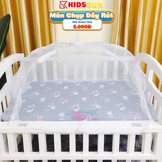 Màn chụp dây rút KIDSSUN thông minh cho cũi chống muỗi chất liệu dày dặn cho nôi cũi trẻ em