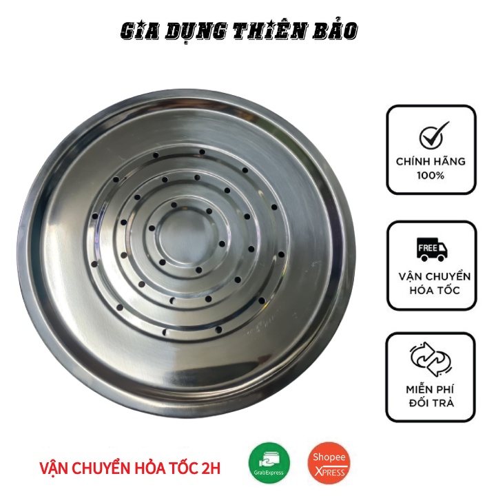 Khay Úp Ly Tròn Inox 26cm, 30cm Cao Cấp, Thiết Kế Tinh Tế Tiện Lợi