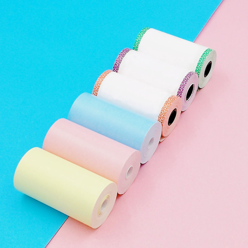 Giấy in nhiệt DÁN ĐƯỢC cho máy in mini , in bill cầm tay 57x30mm, máy in blouetooth [GIẤY MÀU TRẮNG]