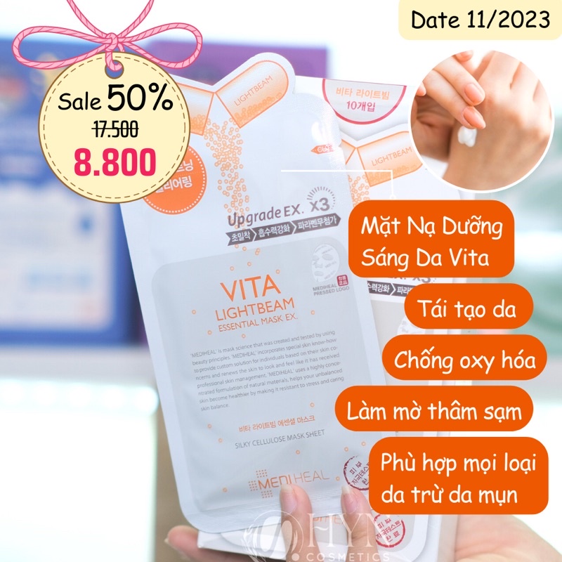 Mặt nạ giấy Mediheal Mask EX 25ml, cấp ẩm, dưỡng trắng, mặt nạ Hàn Quốc - Hynne Cosmetics