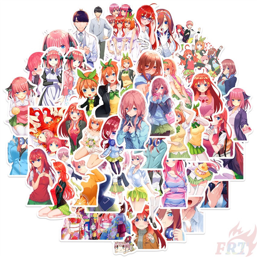 Sticker PVC chống thấm nước anime Nhà có 5 nàng dâu siêu cute dễ thương