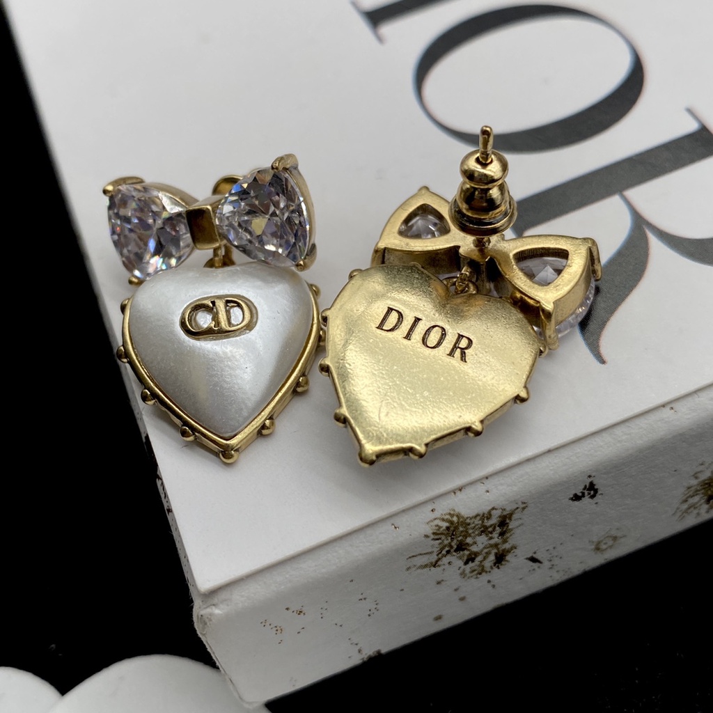 Đôi Bông Tai Mạ Bạc 925 Hình Trái Tim Khắc Chữ Thời Trang