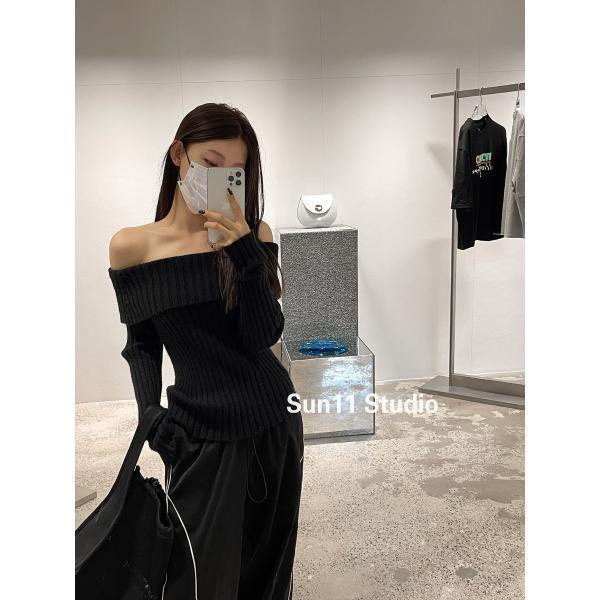 One Áo Sweater Tay Dài Hở Vai Thời Trang Mùa Thu 2022 Dành Cho Nữ Pu