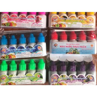 màu thực phẩm THIÊN THÀNH- an toàn tiện lợi cho các món ăn (1 lọ=10ml-vỉ 5 lọ=50ml)