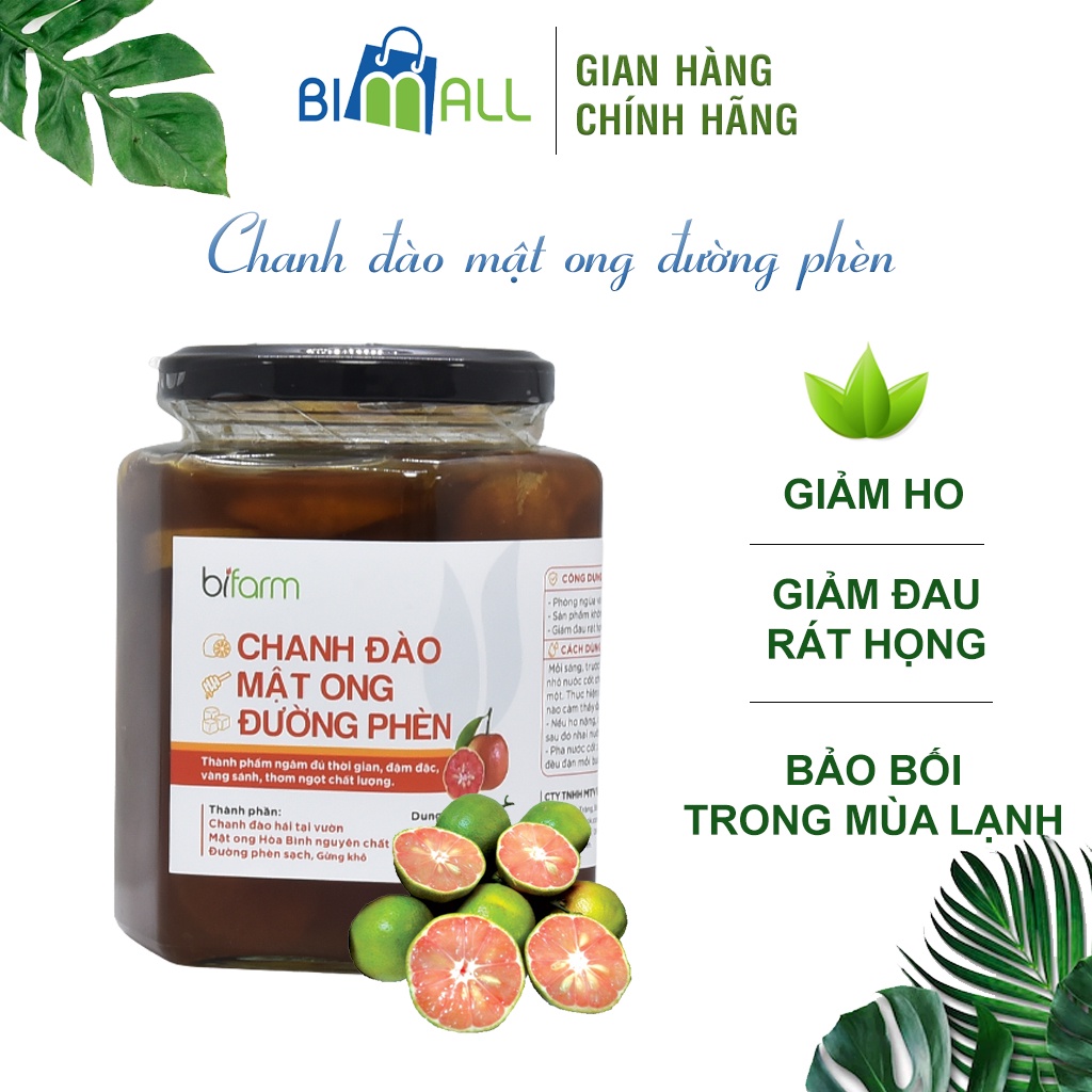 Chanh đào mật ong đường phèn giảm ho rát họng  BIFARM