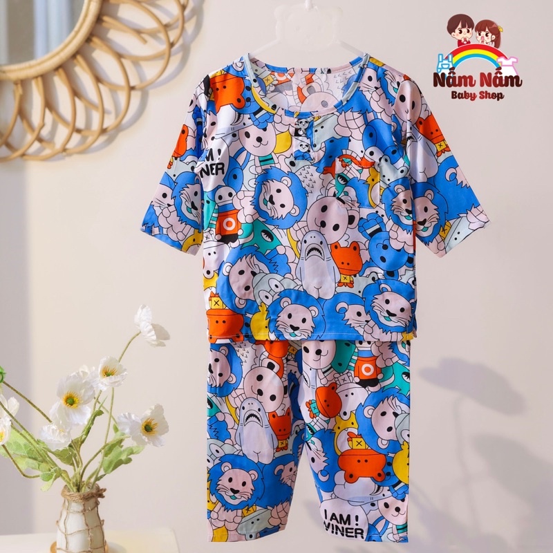 Bộ tay dài quần dài bé trai chất lanh/tole 2 da Bảo Sam(Link 3)