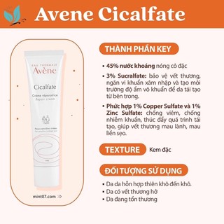 [40-100ml]Kem Avene Cicalfate hồi phục da