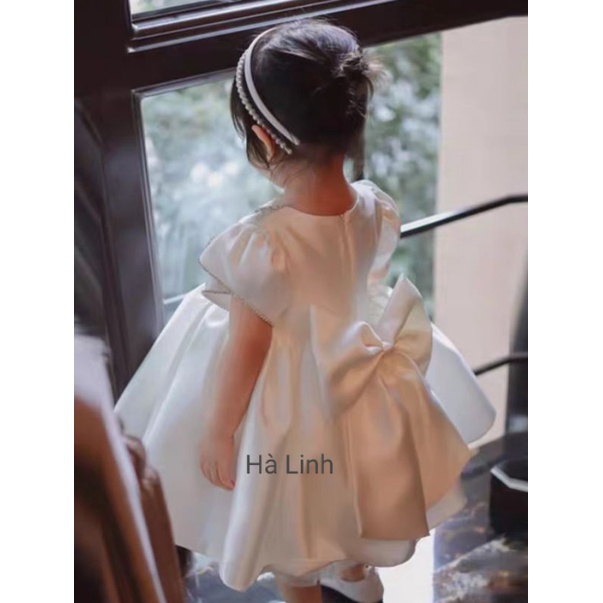 Đầm công chúa bé gái, váy tay sen đính đá thôi nôi , đi tiệc cho bé.