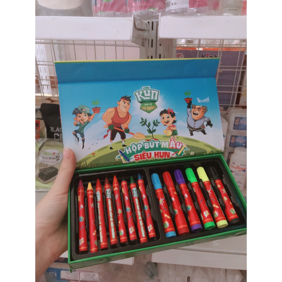 Hộp bút màu siêu Kun quà tặng từ sữa Kun_Kun