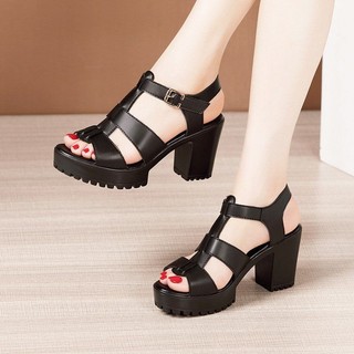 Sandal cao gót đế răng cưa