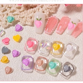 Set 10 Charm quả đào đính móng trong suốt, charm đào nổi