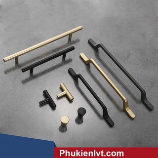 tay nắm cửa / tủ hiện đại tối giản hình chữ T đen, vàng, ngăn tủ màu đen mờ ngăn kéo tủ giày