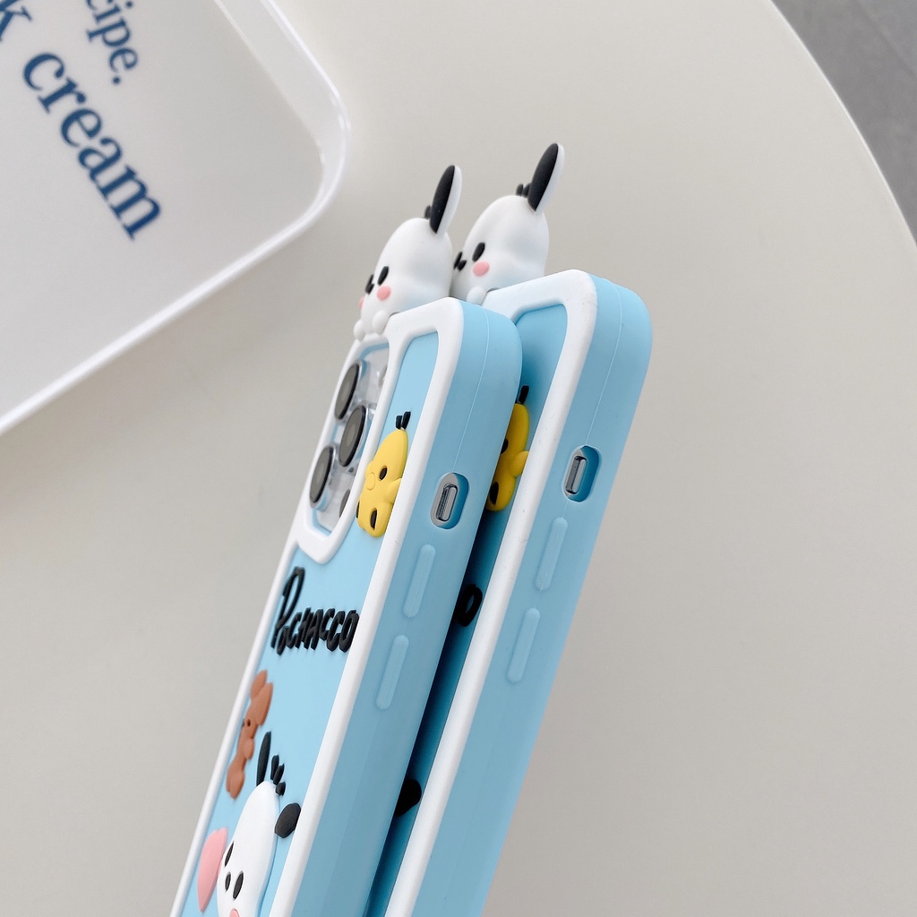 Ốp Điện Thoại Tpu Dẻo Họa Tiết Hoạt Hình Chú Chó Tai To 3D Dễ Thương Cho iPhone 14 13 12 11 Pro Max Plus