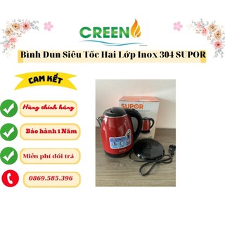 Bình đun siêu tốc hai lớp inox 304 supor swf15s06avn - 1.5l -bảo hành 12 tháng toàn quốc