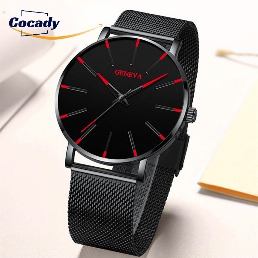 Đồng Hồ Đeo Tay Mặt Tròn Dây Lưới Thời Trang Cao Cấp Dành Cho Nam