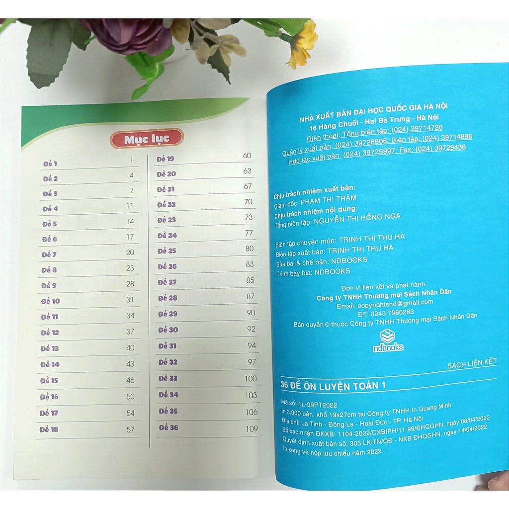 Sách - 36 đề ôn luyện toán 1 - Biên soạn theo chương trình giáo dục phổ thông mới