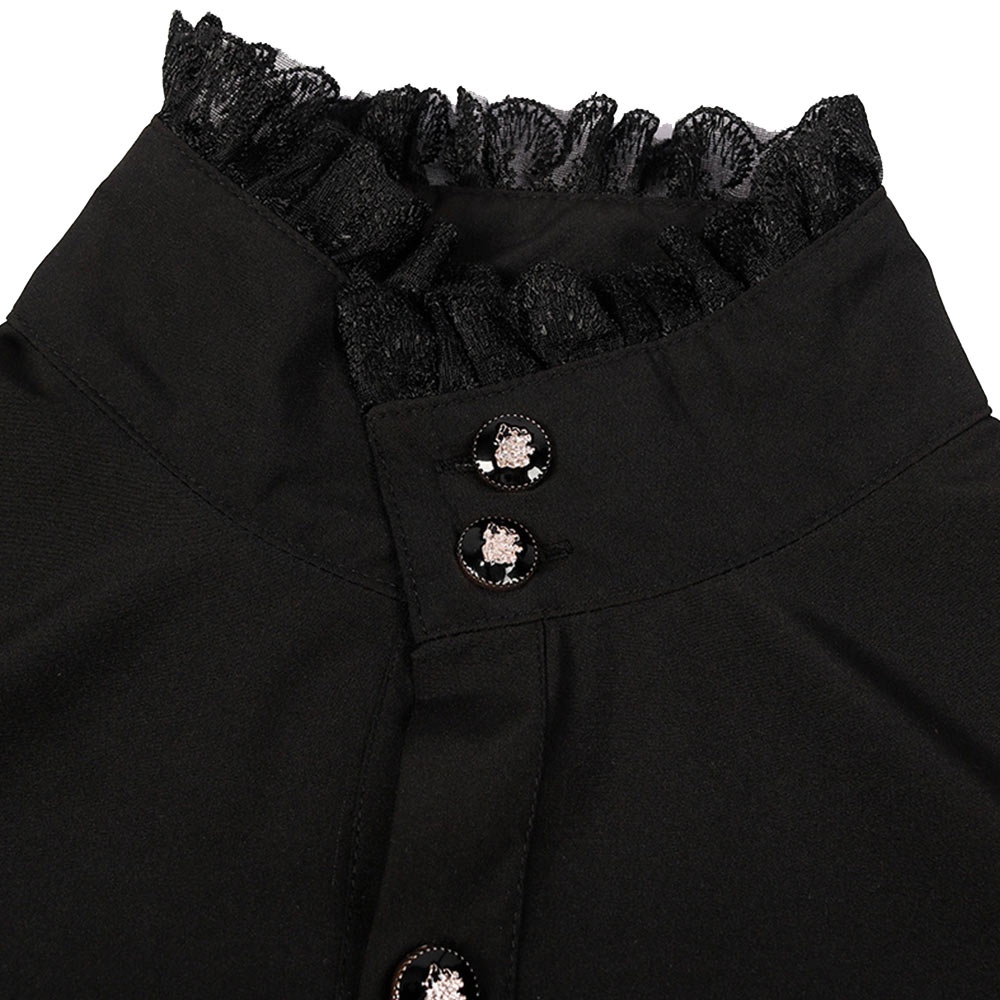 Áo Sơ Mi Nam Dài Tay Cổ Đứng Phong Cách Thời Phục Hưng Victorian Gothic