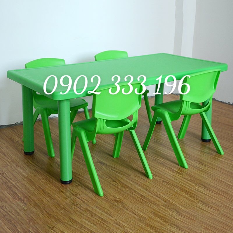 Bàn nhựa cho bé, bàn mầm non, bàn nhà trẻ nhập khẩu cao cấp kích thước 120x60x50 cm  CHƯA KÈM GHẾ