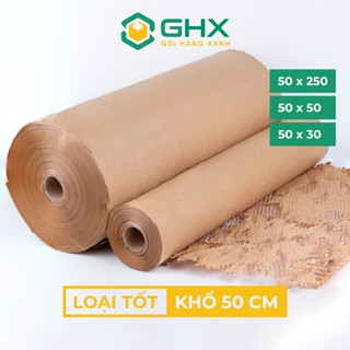 Giấy Tổ Ong Size 50cm - Gói hàng chống sốc - Chất giấy kraft xi măng 80gsm Loại 1 - Thay bóng khí/xốp nilon