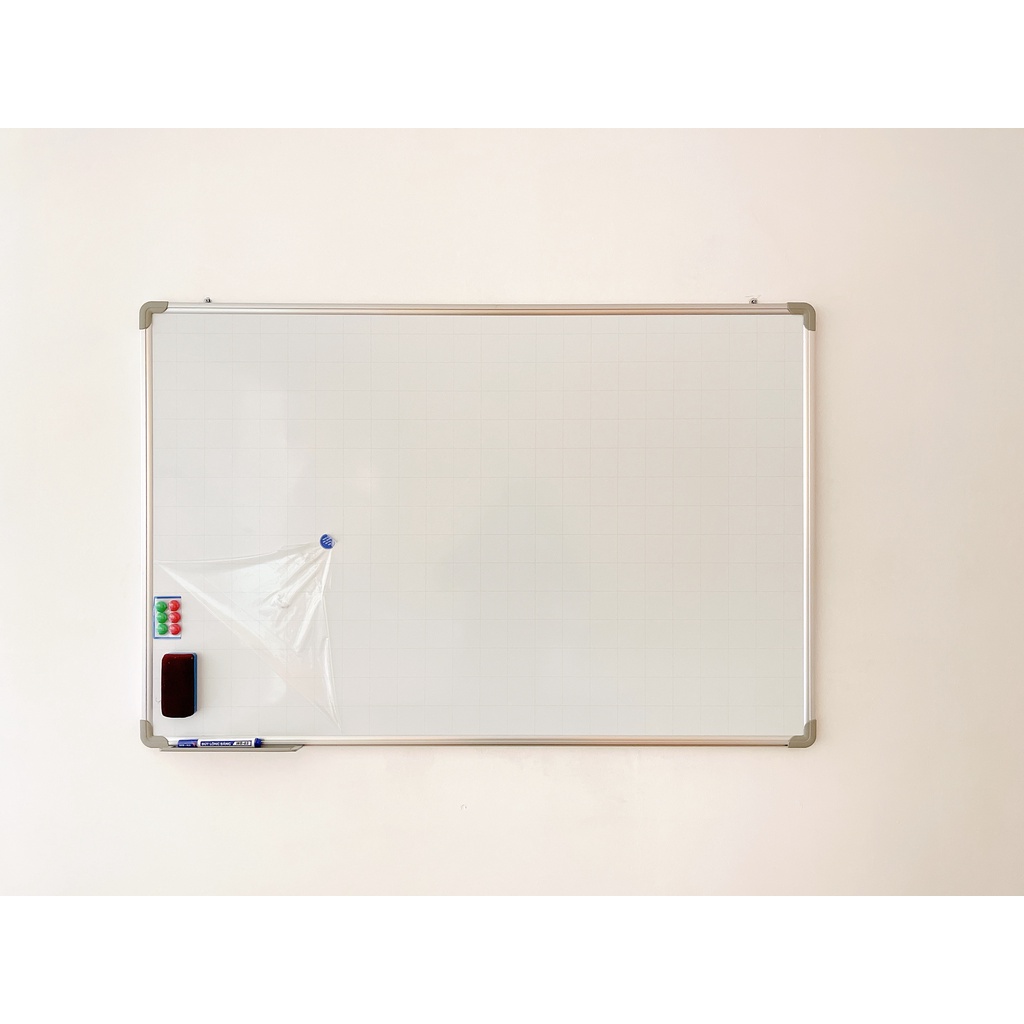 Bảng từ trắng viết bút lông dạ Hàn quốc  Tặng Bút lông dạ, bông lau, nam châm. BH 2 năm, Freeship HN