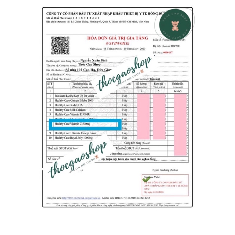 Vitamin C Healthy Care 500 viên