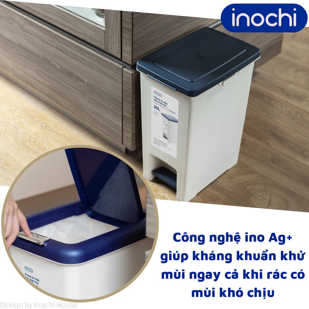 Thùng Rác Đạp Chân 15 lit Inochi Có Lõi Sọt Rác Chữ Nhật Nhựa Nắp Đậy