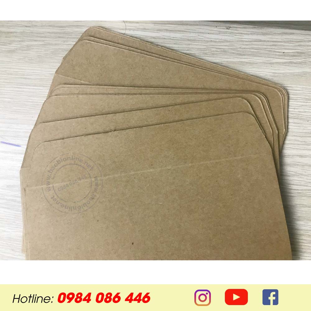 BAO THƯ KRAFT NHẬT KHÔNG IN NẮP NGANG 8 x 16.5 CM - BAOBIONLINE